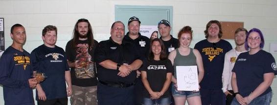 In recognition of 9/11, WVU Potomac State College students delivered thank you cards signed by students, faculty and staff and cookies to the area’s first responders including: the Keyser Police Dept., Mineral County Sheriff’s Dept., Keyser EMS, Mineral C
